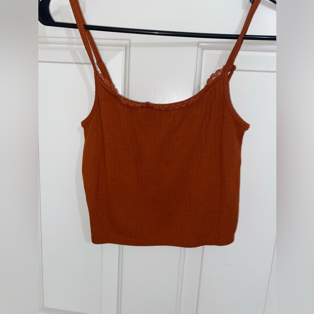 Burnt Orange spaghetti strap crop top